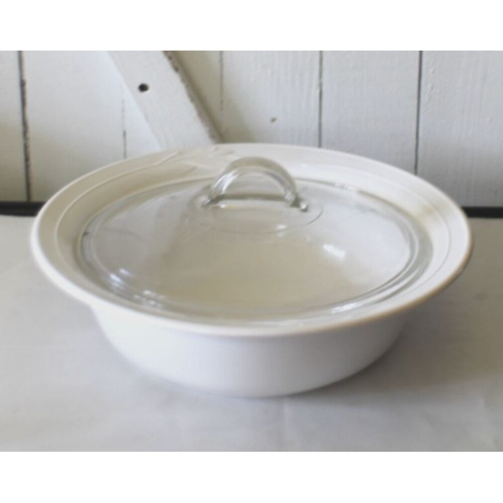 Corning Ware French White L-32 Casual Elegance Floral Oval Casserole Dish W/Lid